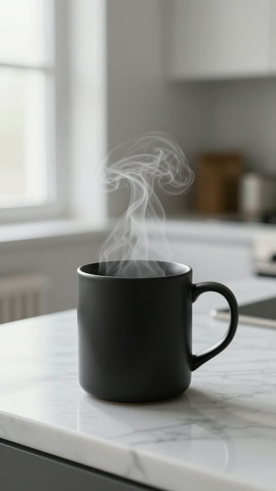 Coffee mug on marble