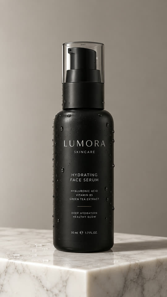 Serum bottle, readable label